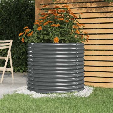 Vaso Giardino Acciaio Zincato 80x80x68 cm Antracite