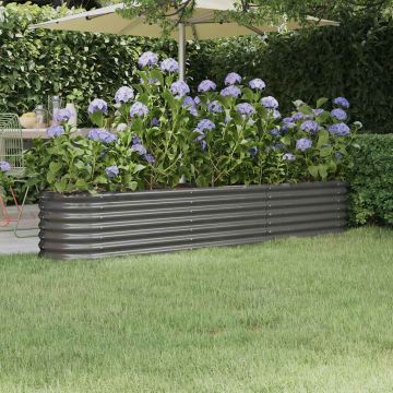Letto Giardino Acciaio Zincato 224x40x36 cm Grigio