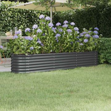 Letto da Giardino in Acciaio Zincato 224x40x36 cm Antracite