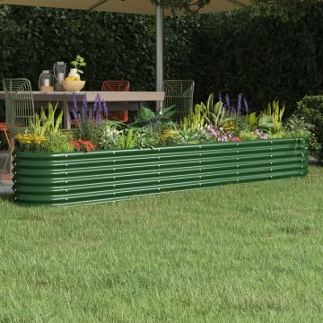 Letto Giardino Acciaio Zincato 224x40x36 cm Verde
