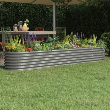 Letto Giardino Acciaio Zincato 224x40x36 cm Grigio