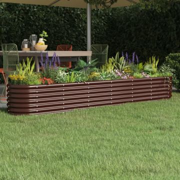 Letto Giardino Acciaio Zincato 260x40x36cm Marrone