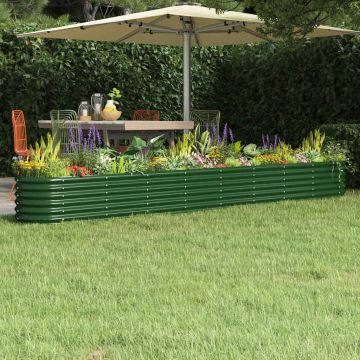 Letto Giardino Acciaio Zincato 332x40x36 cm Verde