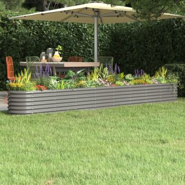 Letto Giardino Acciaio Zincato 332x40x36 cm Grigio