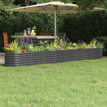Letto da Giardino in Acciaio Zincato 332x40x36 cm Antracite