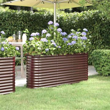 Letto Giardino Acciaio Zincato 152x40x68cm Marrone