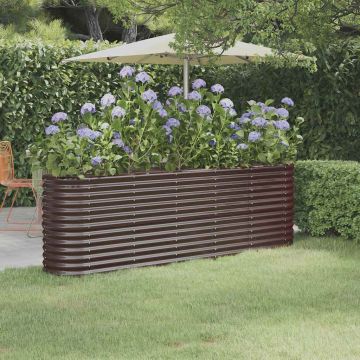 Letto Giardino Acciaio Zincato 224x40x68cm Marrone