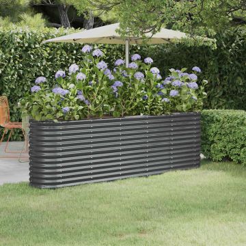 Letto da Giardino in Acciaio Zincato 224x40x68 cm Antracite