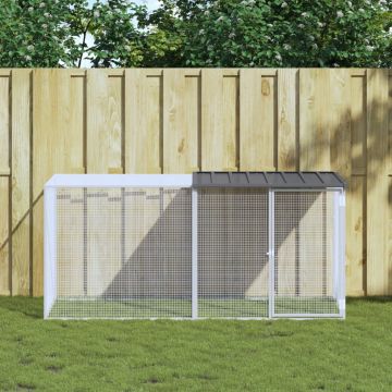 Gabbia per polli con tetto antracite 203x98x90 cm in acciaio zincato