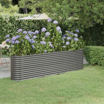Letto Giardino Acciaio Zincato 260x40x68 cm Grigio