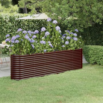 Letto Giardino Acciaio Zincato 260x40x68cm Marrone
