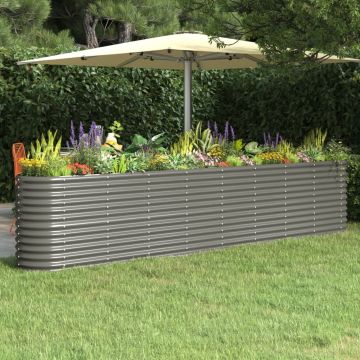 Letto Giardino Acciaio Zincato 332x40x68 cm Grigio