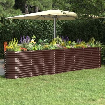 Letto Giardino Acciaio Zincato 332x40x68cm Marrone