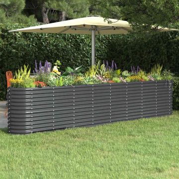 Letto da Giardino in Acciaio Zincato 332x40x68 cm Antracite