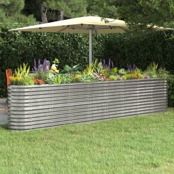 Letto Giardino Acciaio Zincato 332x40x68cm Argento