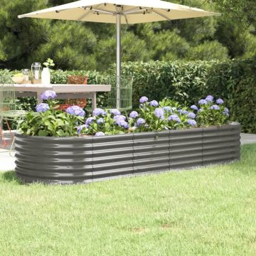 Letto Giardino Acciaio Zincato 224x80x36 cm Grigio