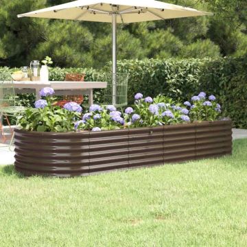 Letto Giardino Acciaio Zincato 224x80x36cm Marrone