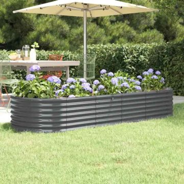 Letto da Giardino in Acciaio Zincato 224x80x36 cm Antracite