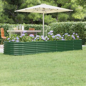 Letto Giardino Acciaio Zincato 296x80x36 cm Verde