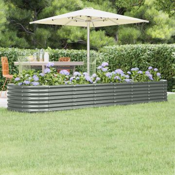 Letto Giardino Acciaio Zincato 296x80x36 cm Grigio