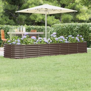 Letto Giardino Acciaio Zincato 296x80x36cm Marrone