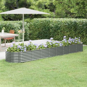 Letto Giardino Acciaio Zincato 368x80x36 cm Grigio
