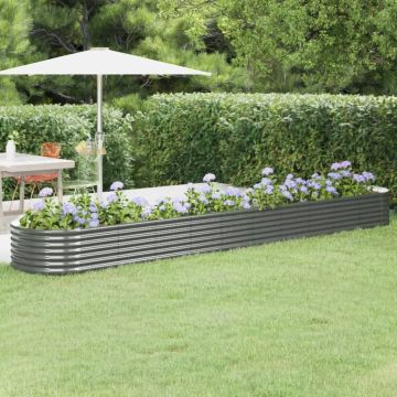 Letto Giardino Acciaio Zincato 440x80x36 cm Grigio
