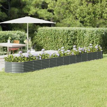 Letto Giardino Acciaio Zincato 512x80x36 cm Grigio