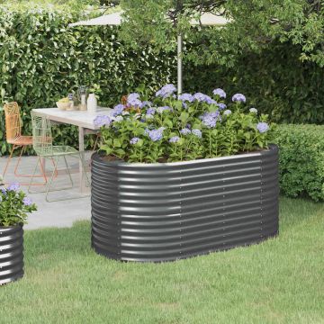 Letto da Giardino in Acciaio Zincato 152x80x68 cm Antracite
