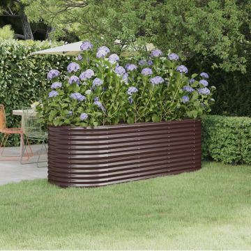 Letto Giardino Acciaio Zincato 224x80x68cm Marrone