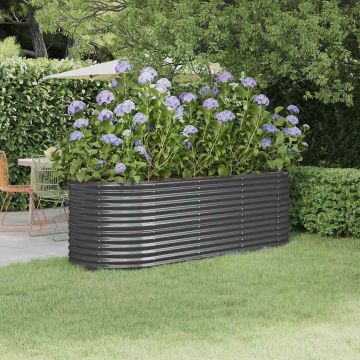 Letto da Giardino in Acciaio Zincato 224x80x68 cm Antracite