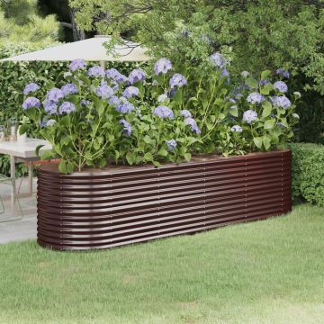 Letto Giardino Acciaio Zincato 296x80x68cm Marrone