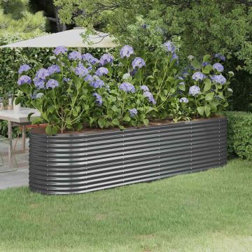 Letto da Giardino in Acciaio Zincato 296x80x68 cm Antracite