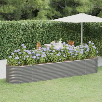 Letto Giardino Acciaio Zincato 368x80x68 cm Grigio