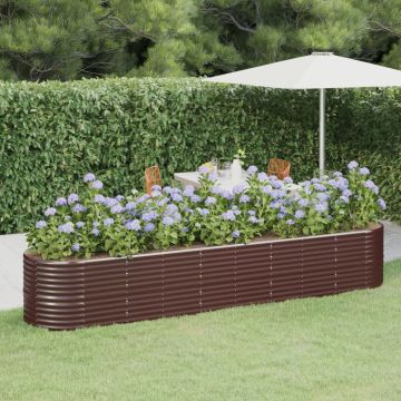 Letto Giardino Acciaio Zincato 368x80x68cm Marrone