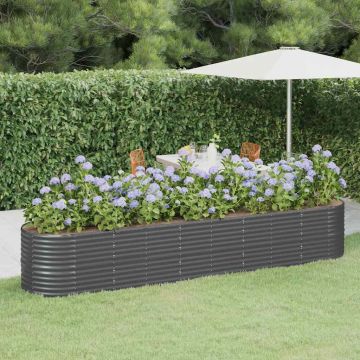 Letto da Giardino in Acciaio Zincato 368x80x68 cm Antracite