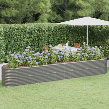 Letto Giardino Acciaio Zincato 440x80x68 cm Grigio