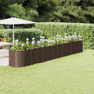 Letto Giardino Acciaio Verniciato a Polvere 512x80x68cm Marrone