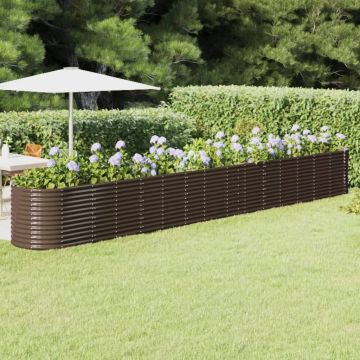 Letto Giardino Acciaio Verniciato a Polvere 620x80x68cm Marrone