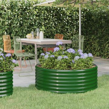 Letto Giardino Acciaio Zincato 100x100x36 cm Verde