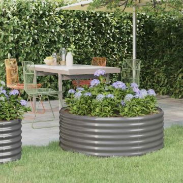 Letto Giardino Acciaio Zincato 100x100x36cm Grigio
