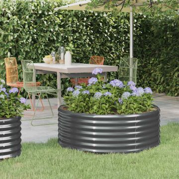Letto da Giardino in Acciaio Zincato 100x100x36 cm Antracite