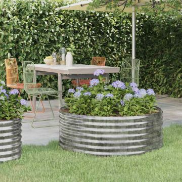 Letto Giardino Acciaio Zincato 100x100x36 cm Argento