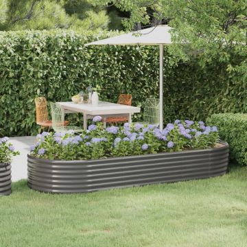 Letto Giardino Acciaio Zincato 249x100x36cm Grigio
