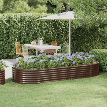Letto Giardino Acciaio Zincato 249x100x36cm Marrone