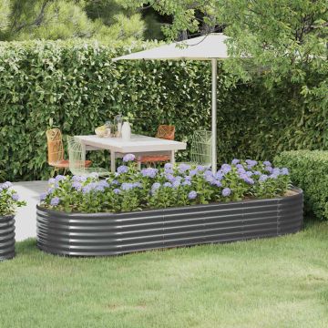 Letto da Giardino in Acciaio Zincato 249x100x36 cm Antracite