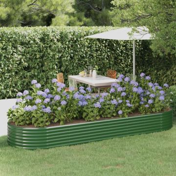 Letto Giardino Acciaio Zincato 322x100x36 cm Verde