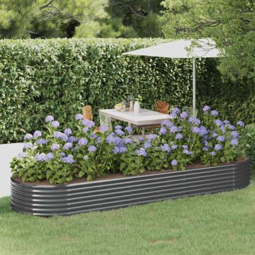 Letto da Giardino in Acciaio Zincato 322x100x36 cm Antracite