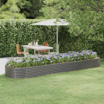 Letto Giardino Acciaio Zincato 396x100x36cm Grigio