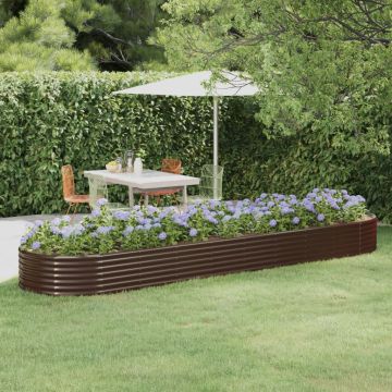 Letto Giardino Acciaio Zincato 396x100x36 cm Marrone